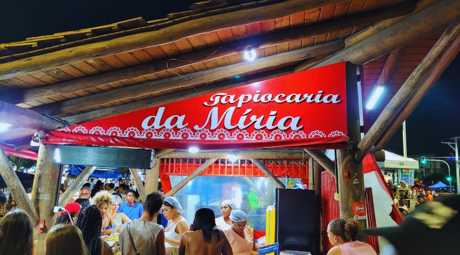Fachada da Tapiocaria da Míria, tradicional estabelecimento gastronômico do Rio Vermelho, em Salvador.